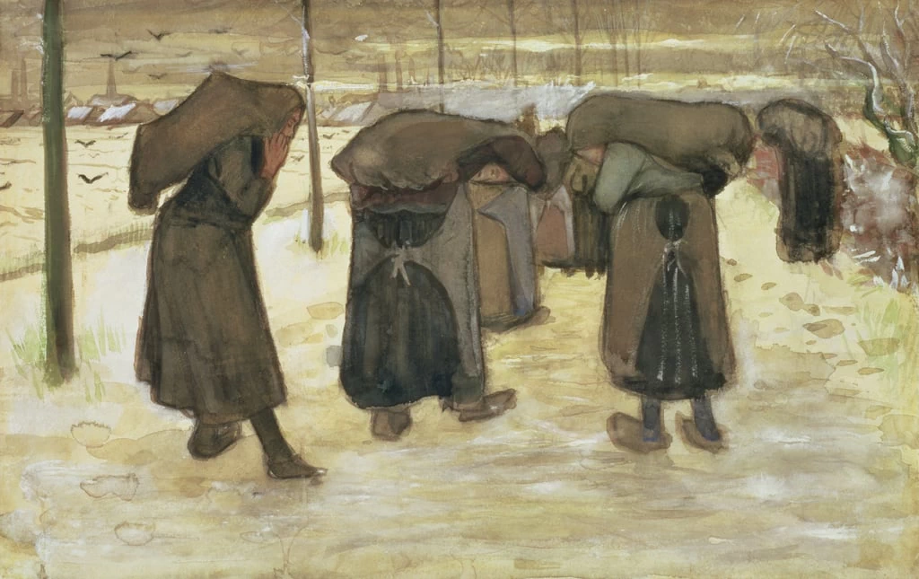  143-Vincent van Gogh-Le mogli dei minatori che trasportano sacchi di carbone, 1882 - Rijksmuseum Kroller-Muller, Otterlo 